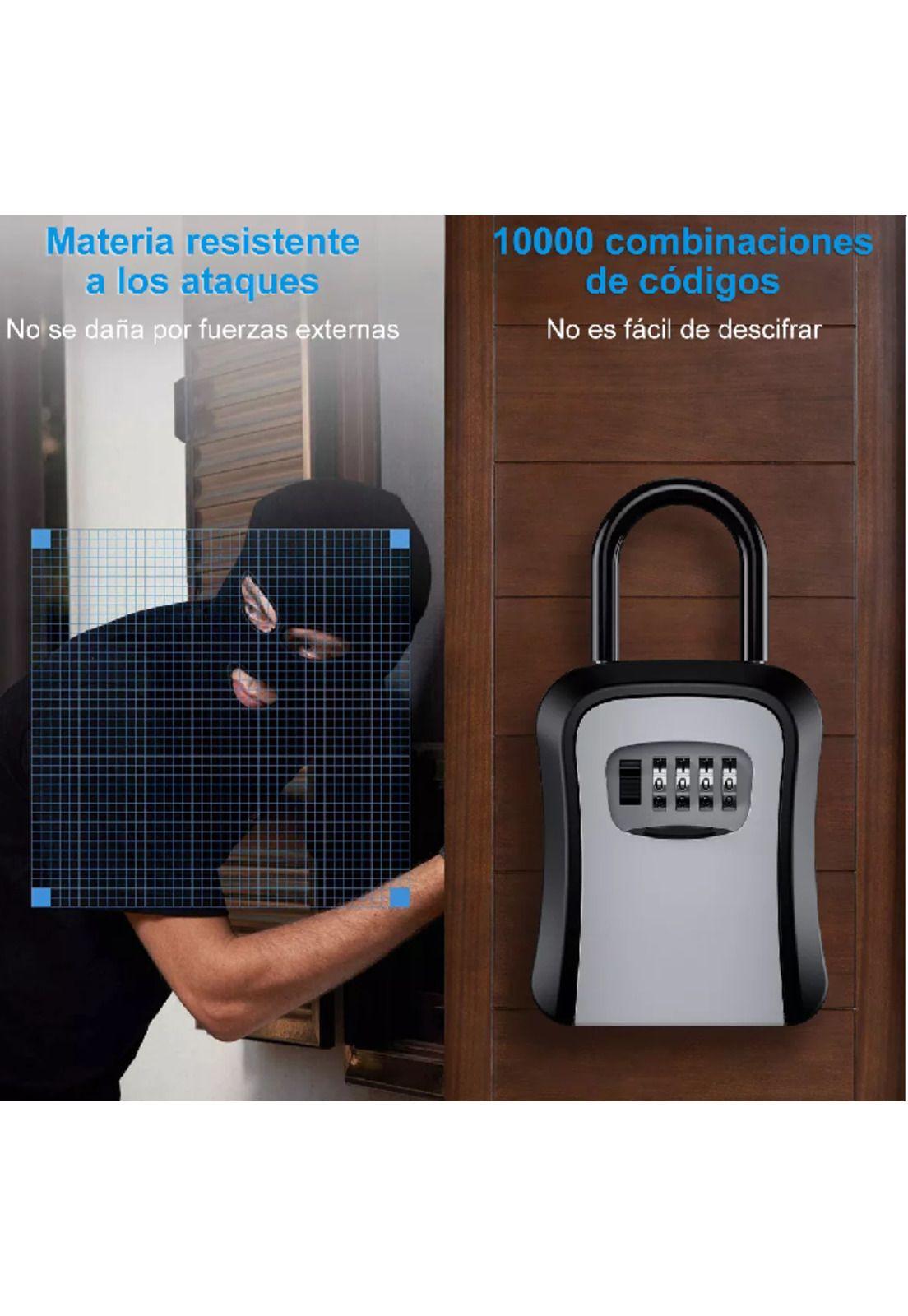 Caja seguridad porta llave candado clave color gris-6