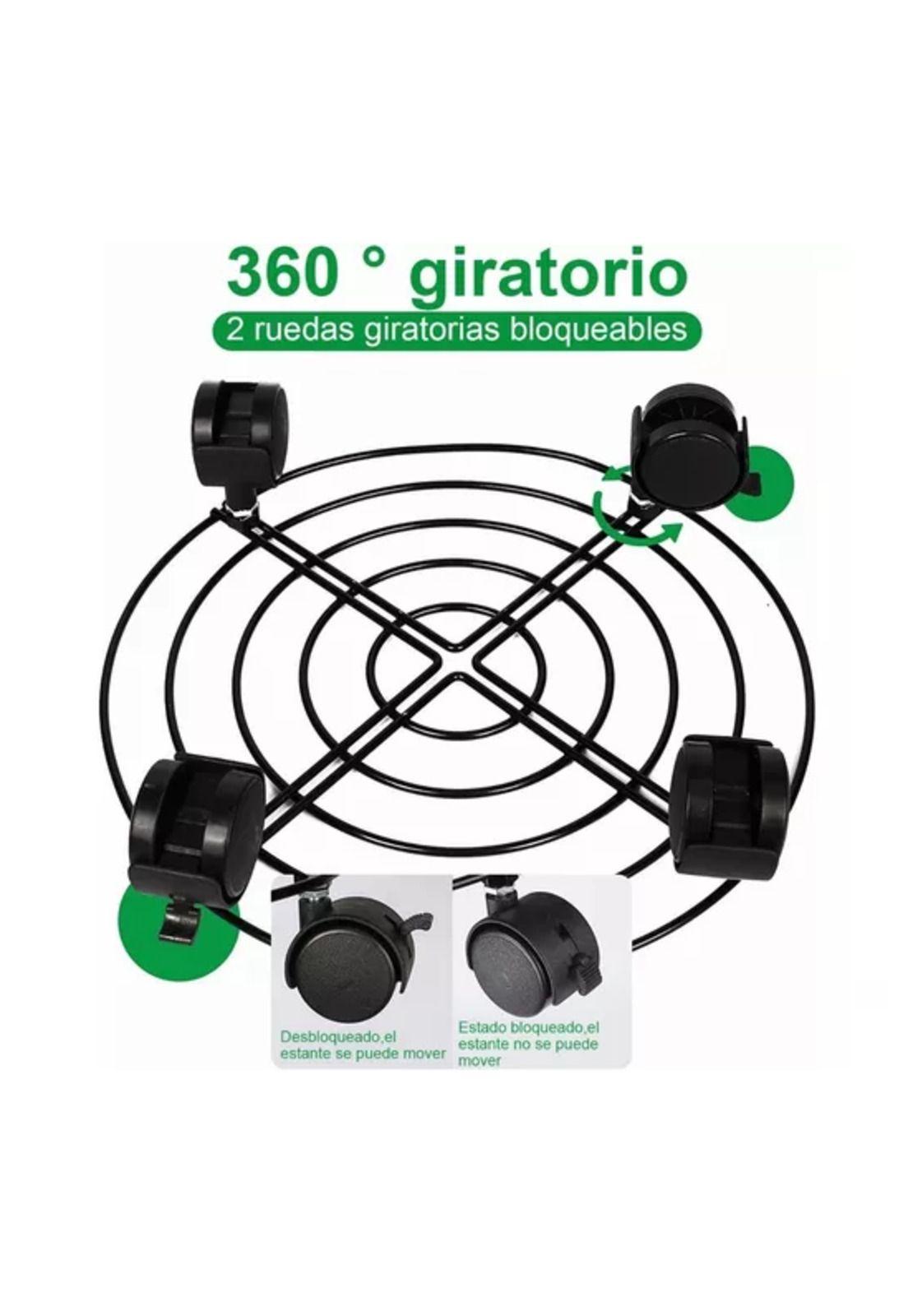 2 Soportes Base para Maceta de Metal con Ruedas-1