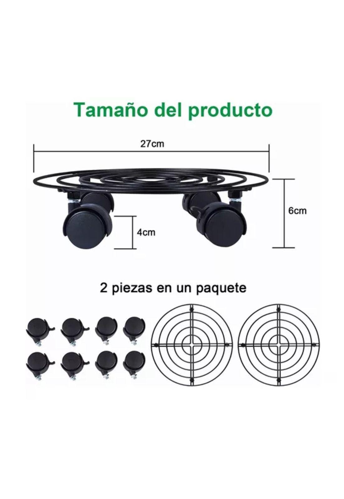 2 Soportes Base para Maceta de Metal con Ruedas-2