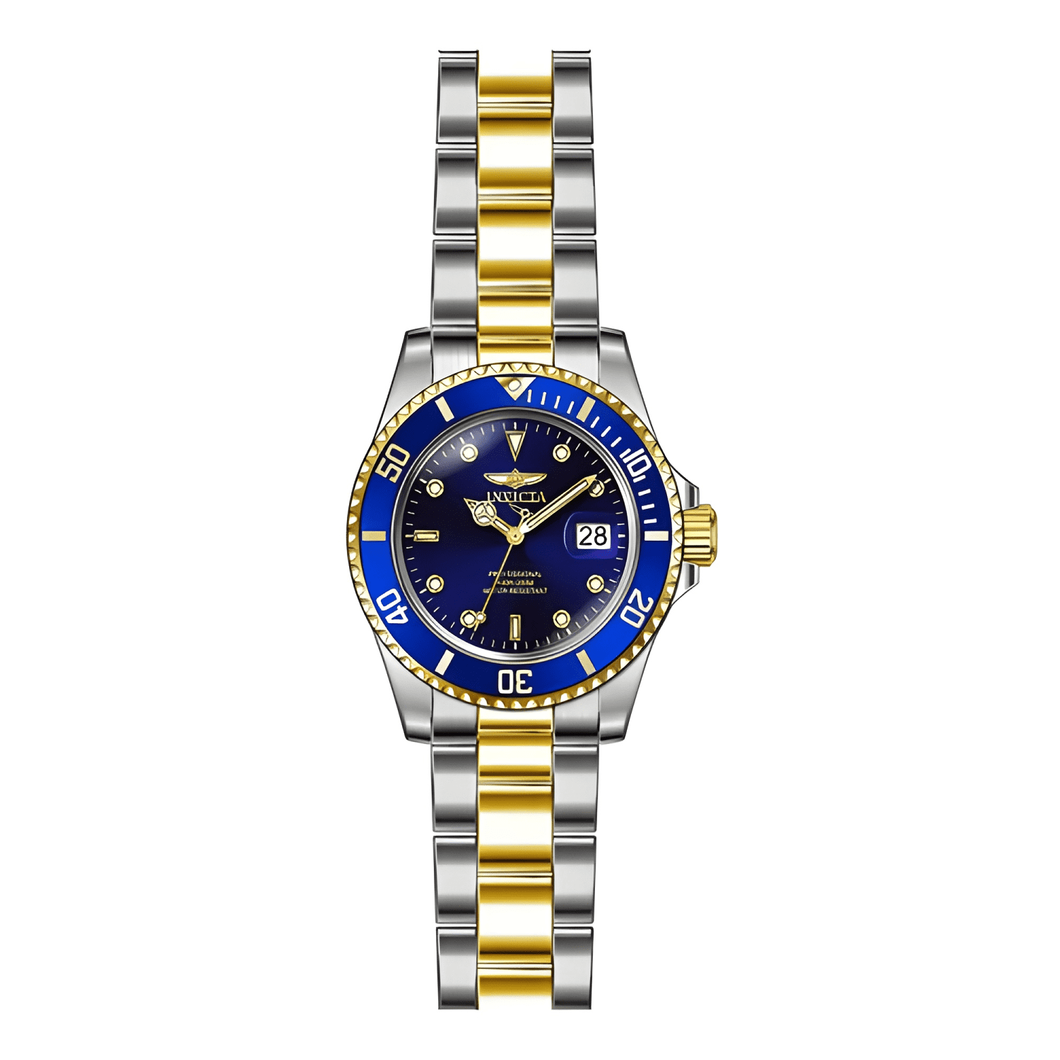 Reloj invicta acero inoxidable hombre Dorado azul-1