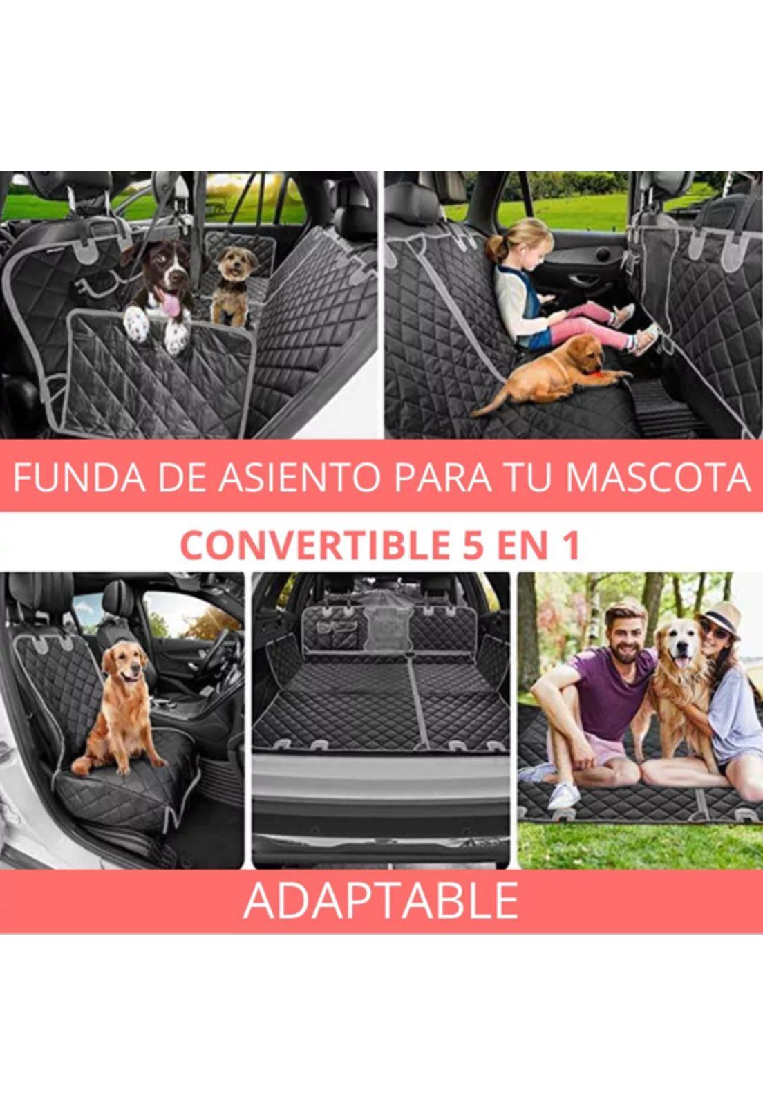 Protector funda cubre asiento de auto perros mascotas impermeable gris-4