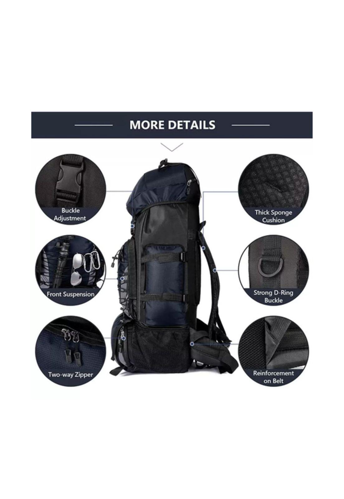 Mochila 90L camping outdoor trekking color azul oscuro-2