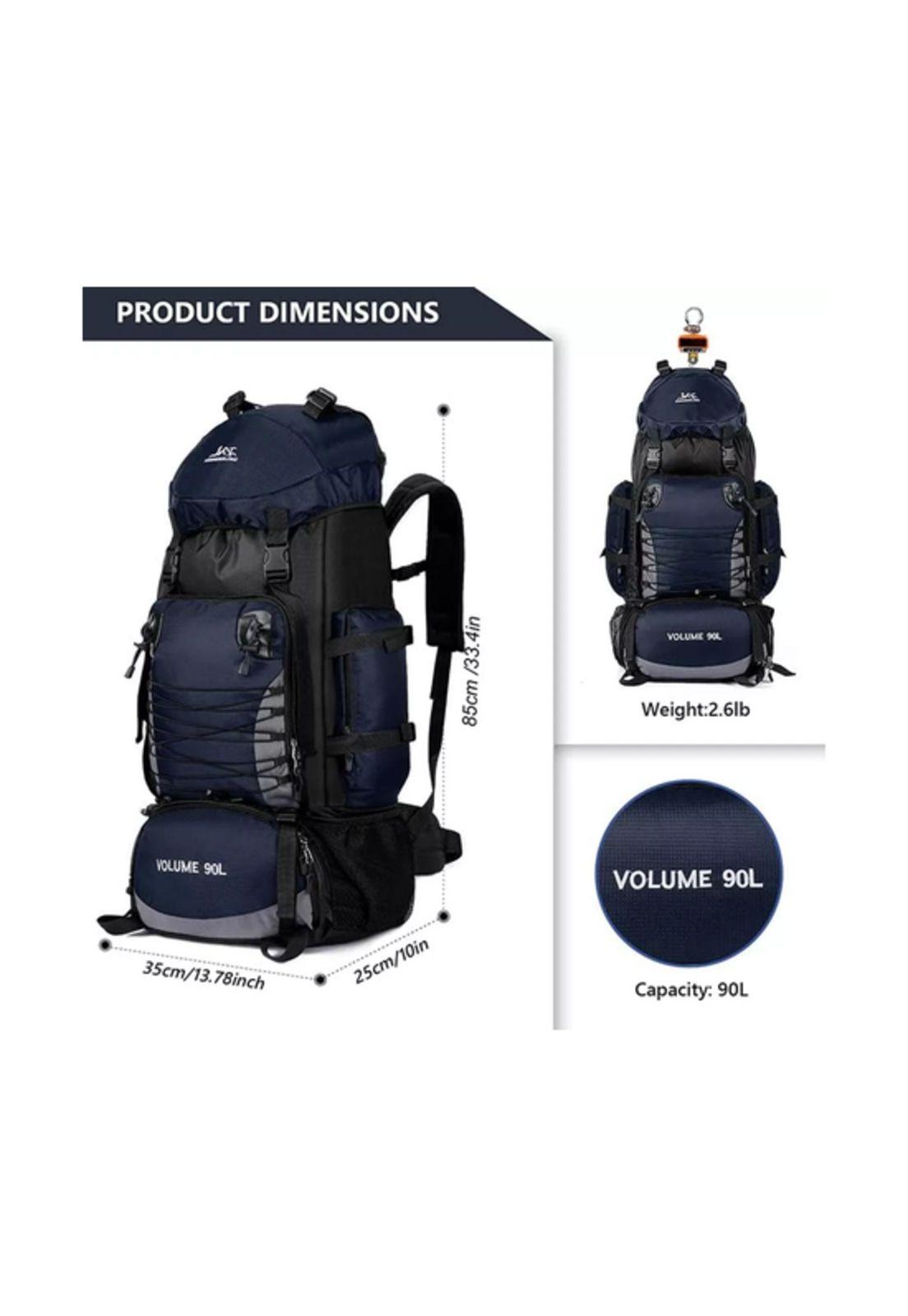 Mochila 90L camping outdoor trekking color azul oscuro-4