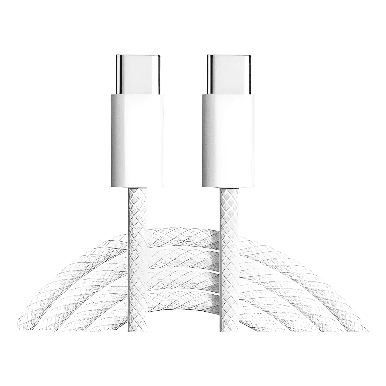 Cable de carga USB tipo c a USB tipo c 1m 60w Blanco-0