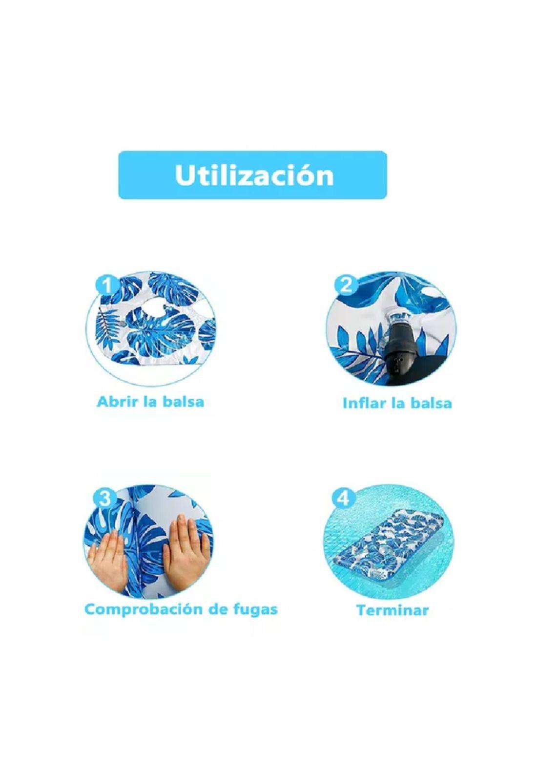 Hamaca flotante inflable adultos para piscina verano multicolor-2