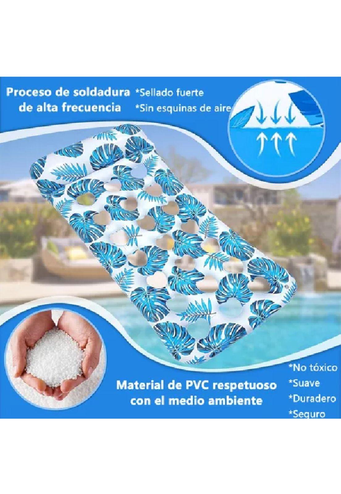 Hamaca flotante inflable adultos para piscina verano multicolor-4