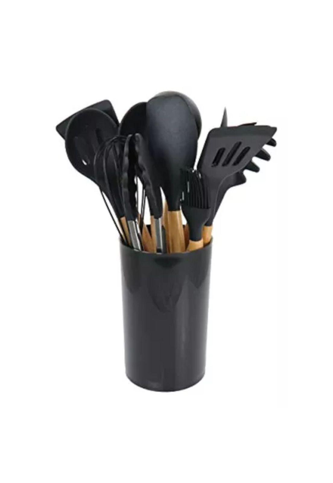 Set de 11 utensilios de cocina de silicona, antiadherentes, incluye almacenamiento-2