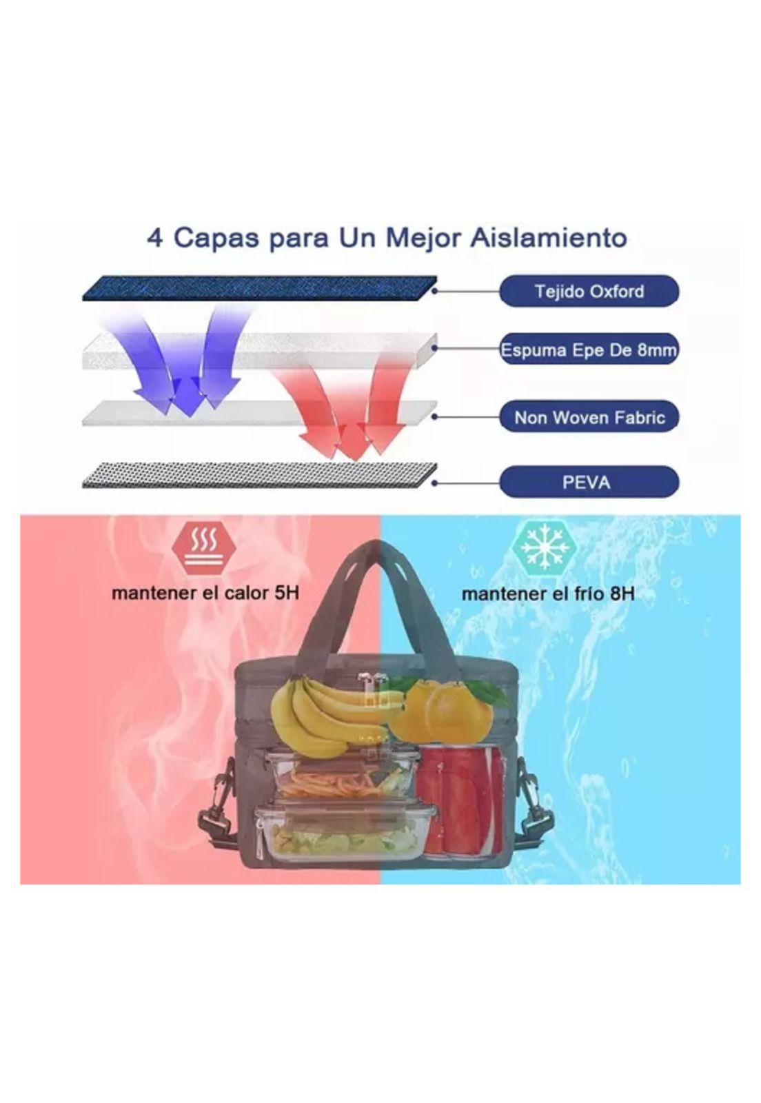 Lonchera escolar impermeable 10 L gran capacidad y bandolera-4