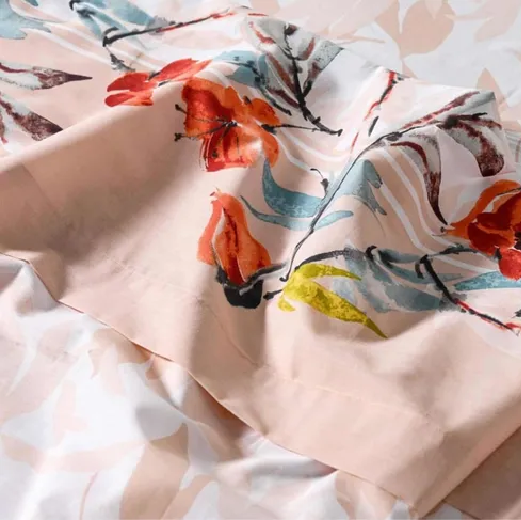 Combo sabanas cannon 2 plazas 144 hilos y 2 almohadas diseño aqua rosada-1