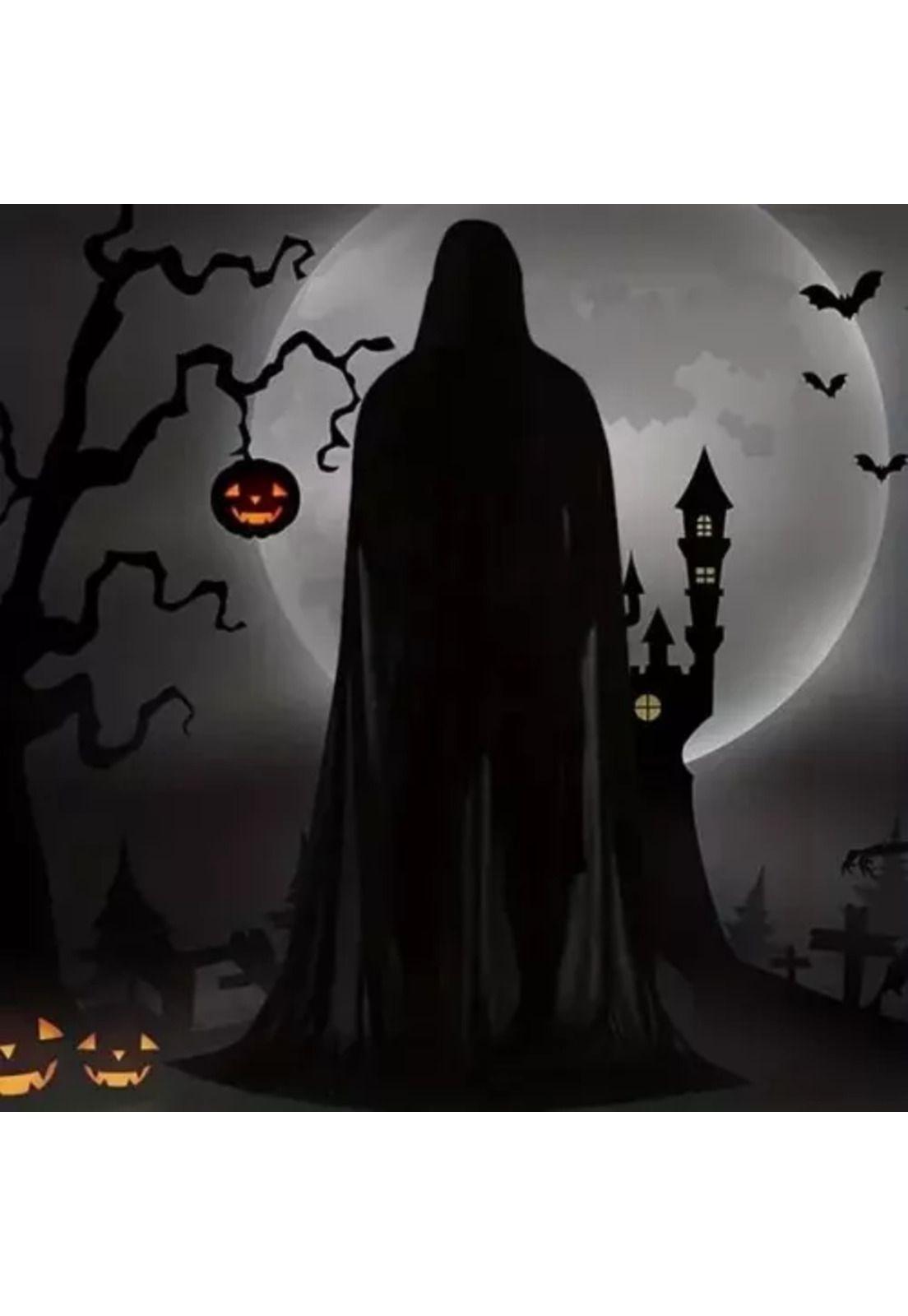 Capa con capucha para Halloween, disfraz unisex para Noche de Brujas-3