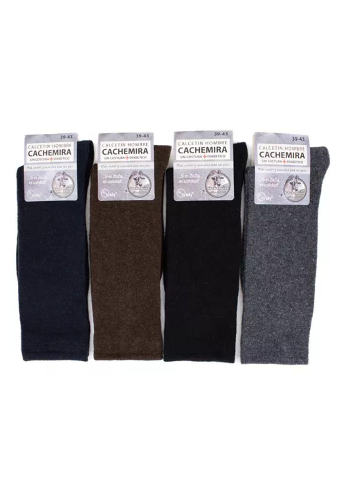 Pack de 6 calcetines térmicos de lana para invierno, gruesos, sin costura, color oscuro-1