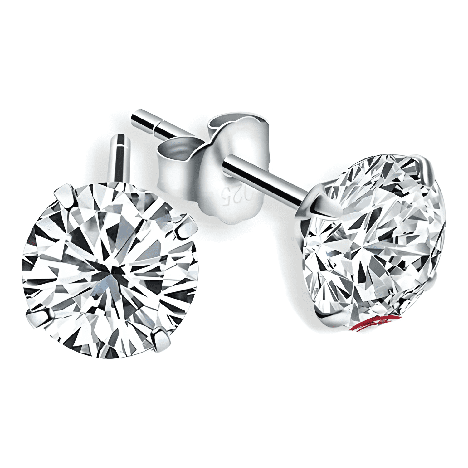 Aros De Plata 925 Con Cristales Swarovski Para Plateado-0