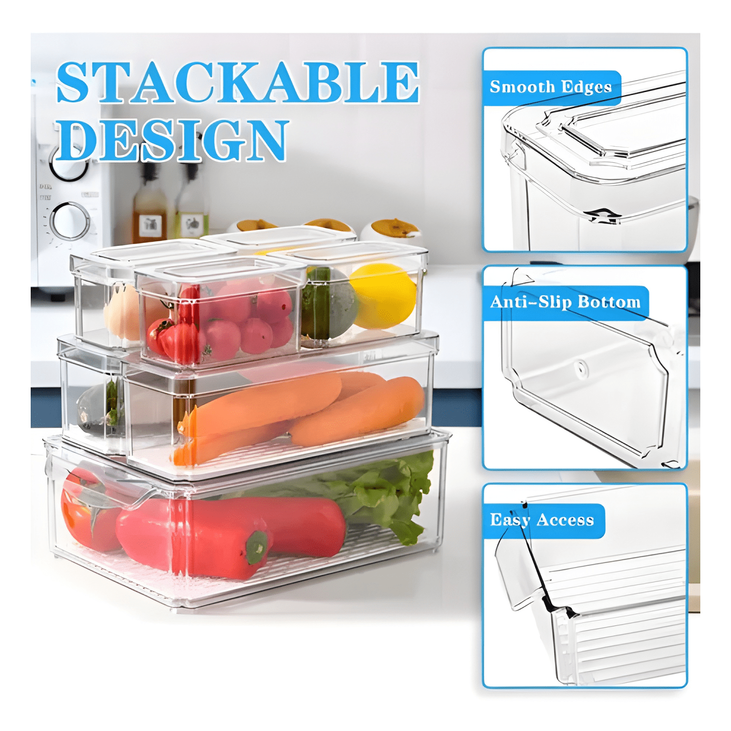 Organizador refrigerador set 7 contenedores con tapa-4