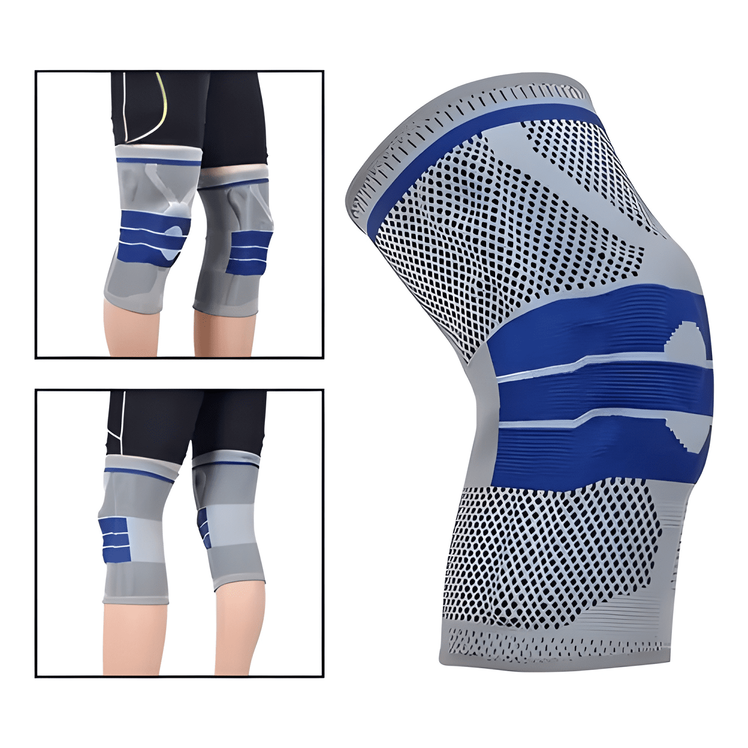 Rodillera ortopédica deportiva con soportes silicona gel #1-0