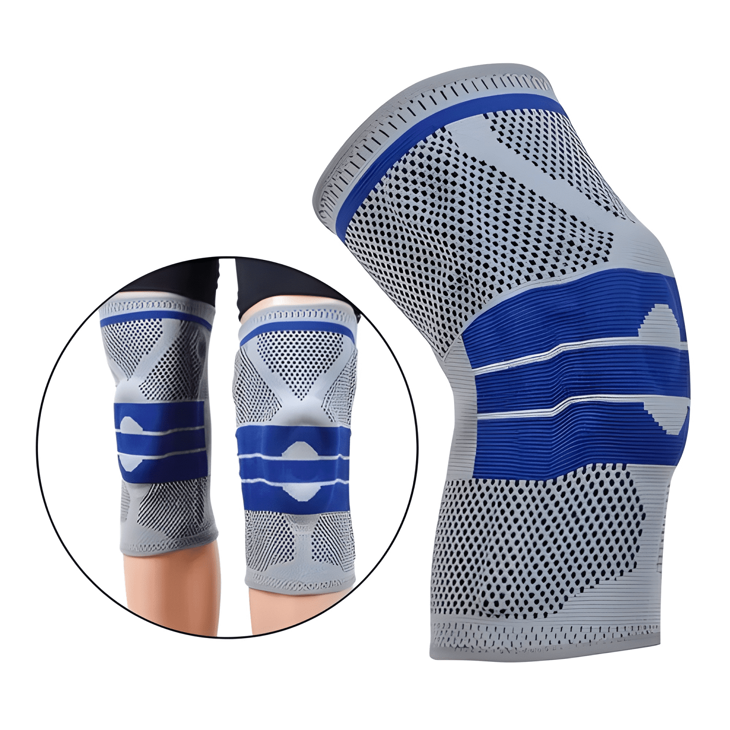 Rodillera ortopédica deportiva con soportes silicona gel #1-3