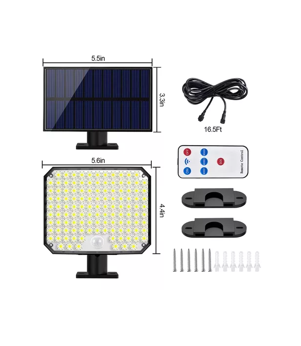 3 focos solares exteriores panel luces solares 100w negro-3