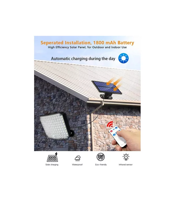 3 focos solares exteriores panel luces solares 100w negro-5