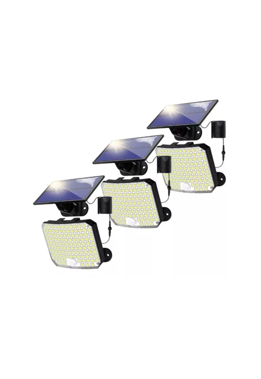 Set 2 foco solar exteriores panel luces solares 100w negro-2