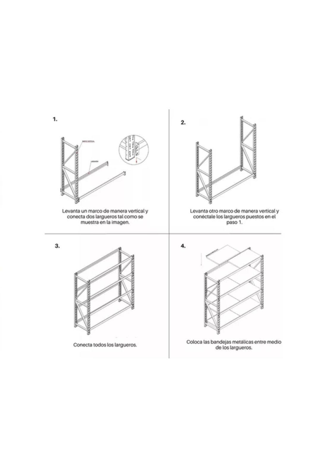 Estantería Metálica Rack Bodega Repisas Racks 200x200x60cm-3