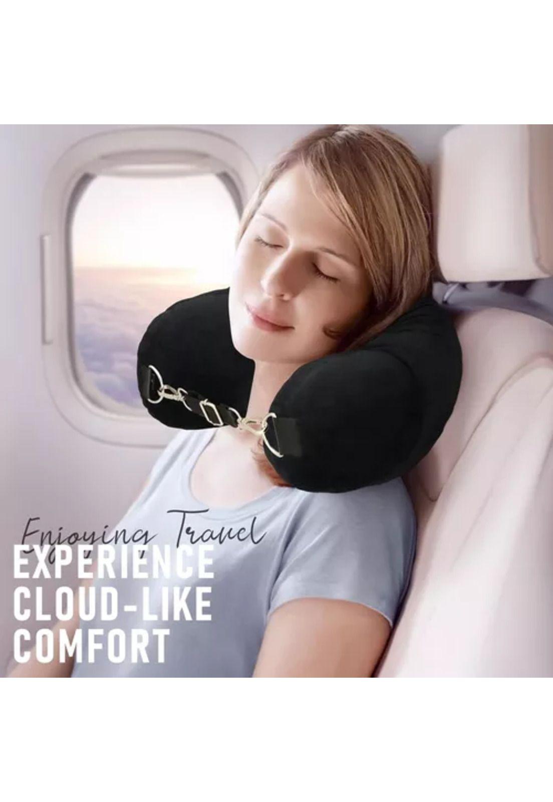 Almohada Cuello Rellenable para Viajes con Antifaz y Tapones-2