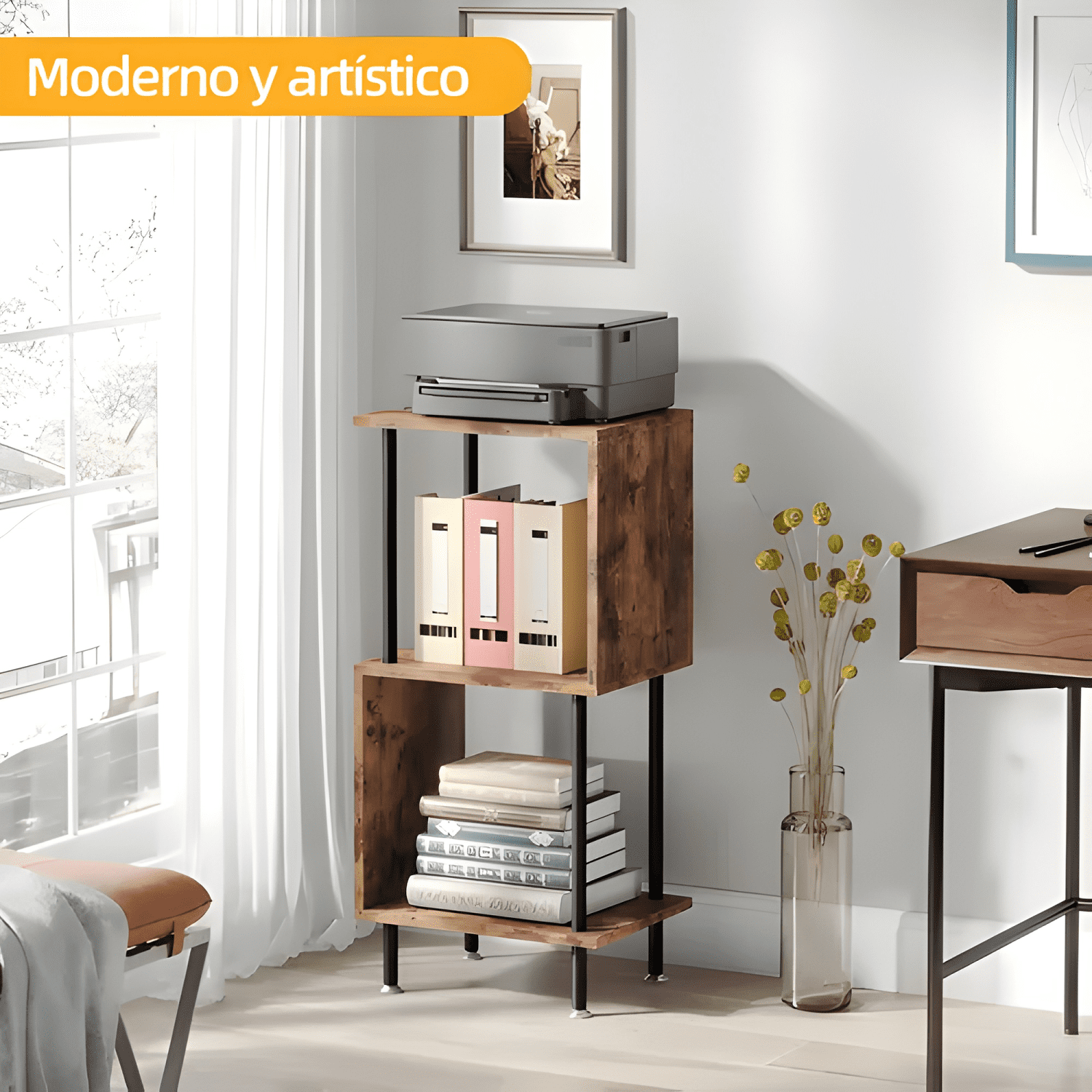 Estante librero estantería repisas madera 38x28x78cm-4
