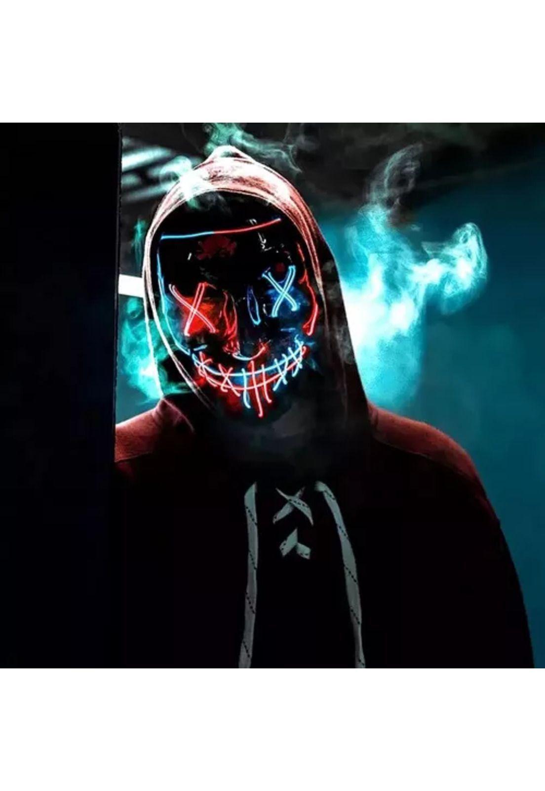 Pack de 2 máscaras LED La Purga, Halloween, terror, cosplay, color azul-2