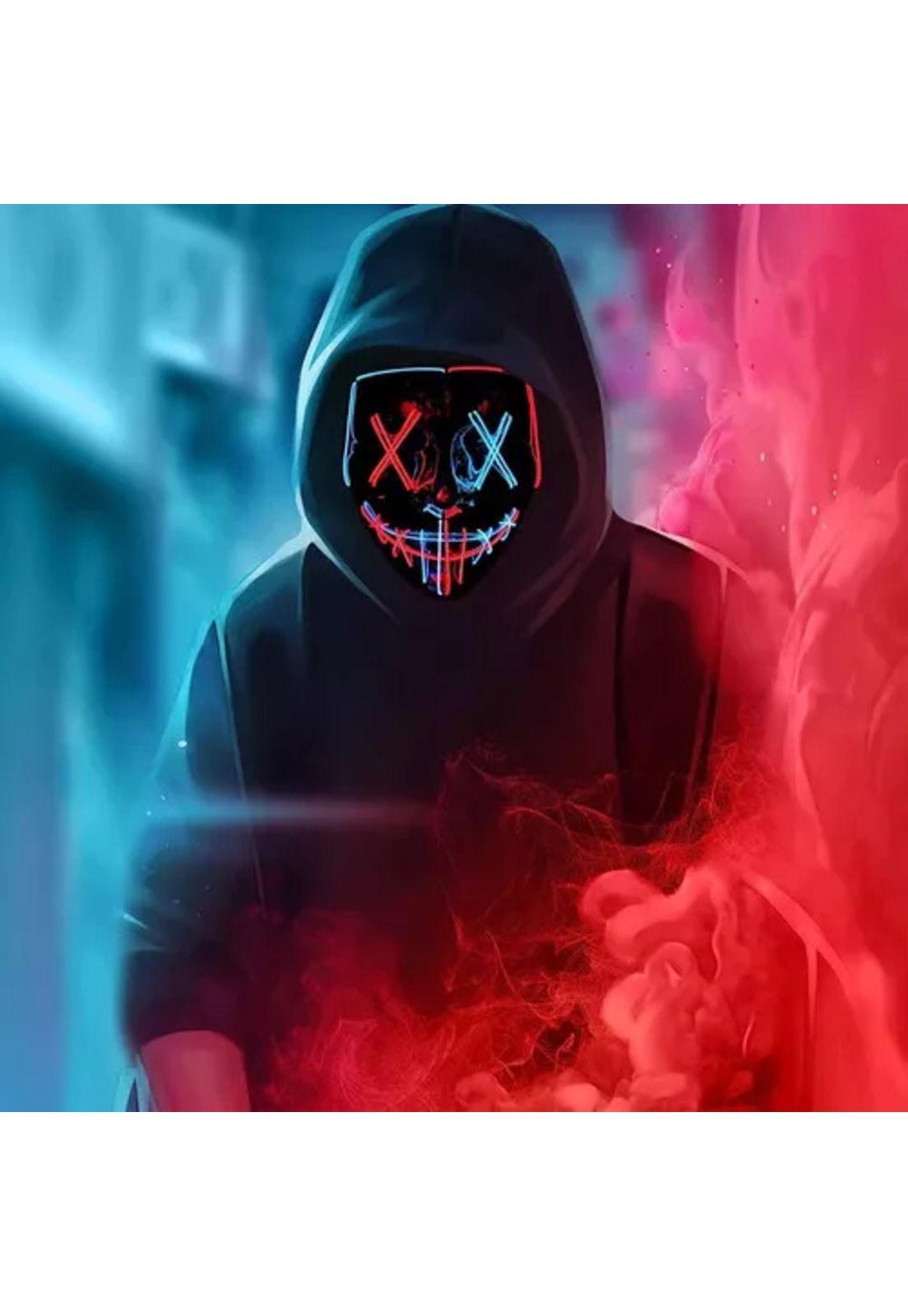 Pack de 2 máscaras LED La Purga, Halloween, terror, cosplay, color azul-3