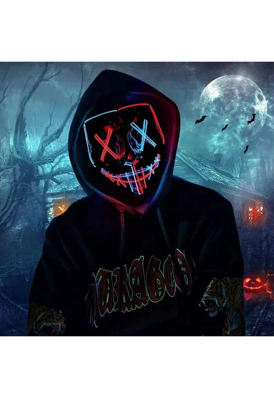 Pack de 2 máscaras LED La Purga, Halloween, terror, cosplay, color azul-4