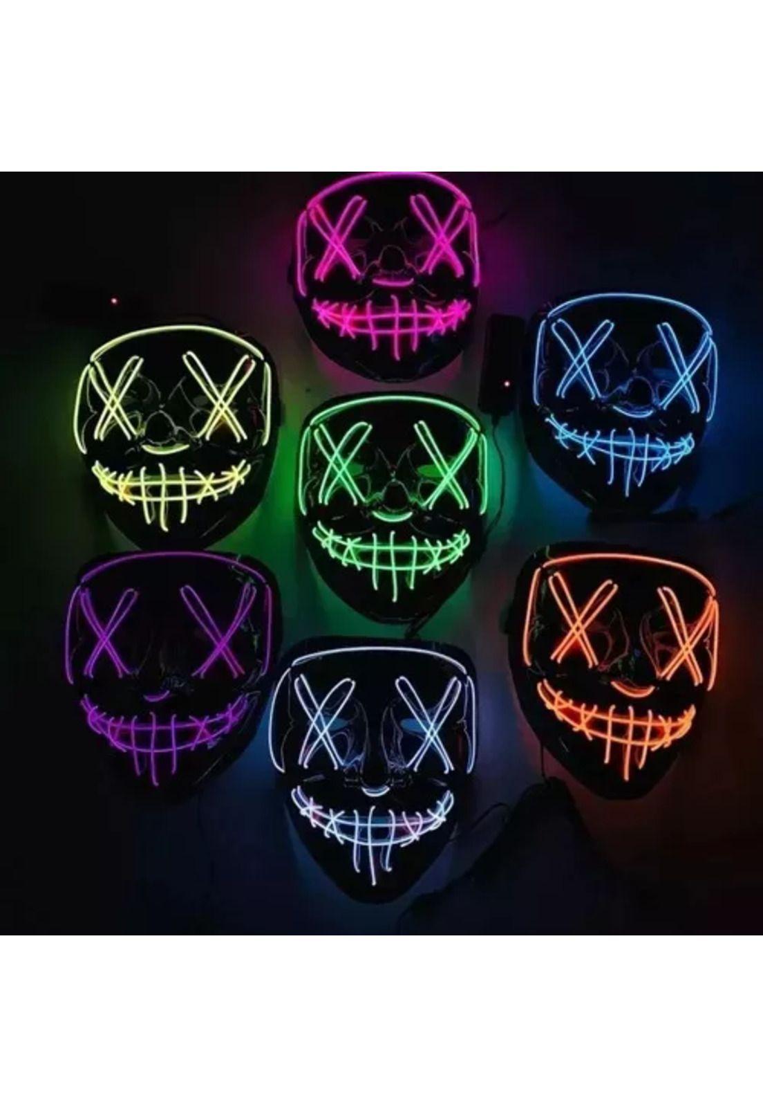 Pack de 2 máscaras LED La Purga, Halloween, terror, cosplay, color azul-6