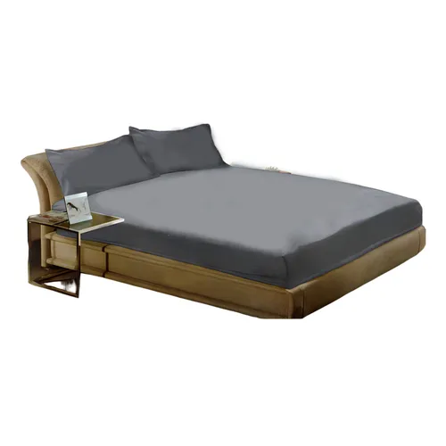 Sabana polar 2 plazas diseño liso color gris-1
