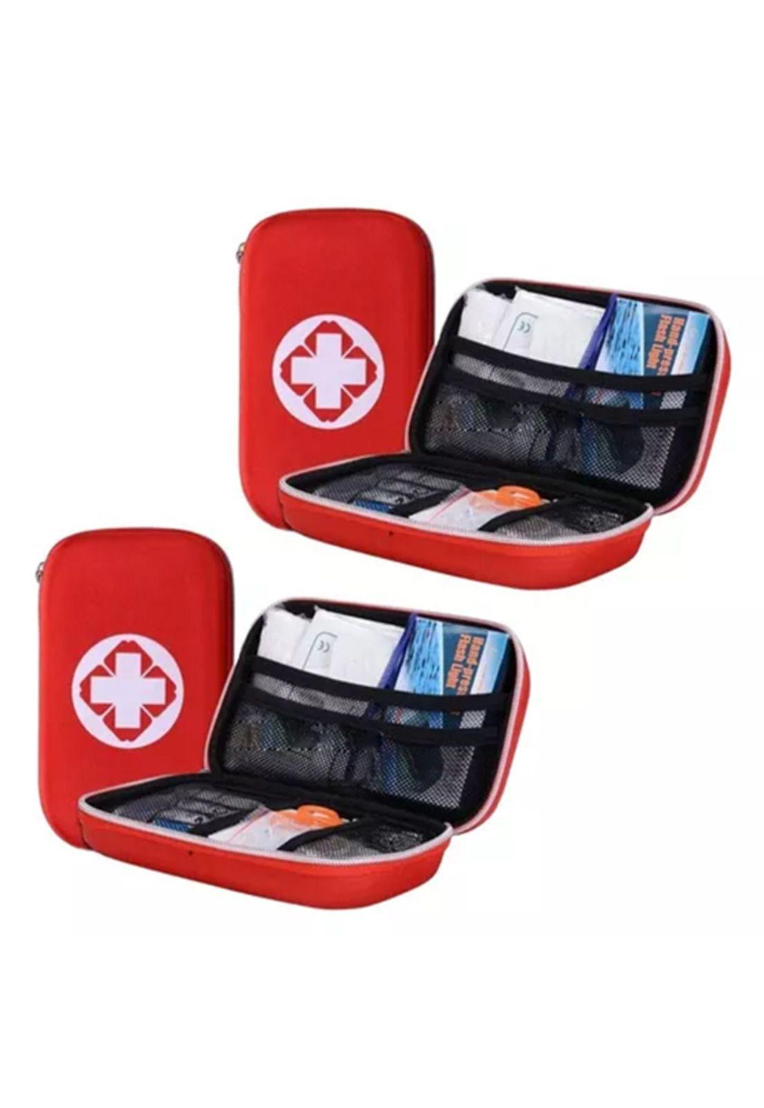 Pack x2 botiquín primeros auxilios emergencia supervivencia rojo-3