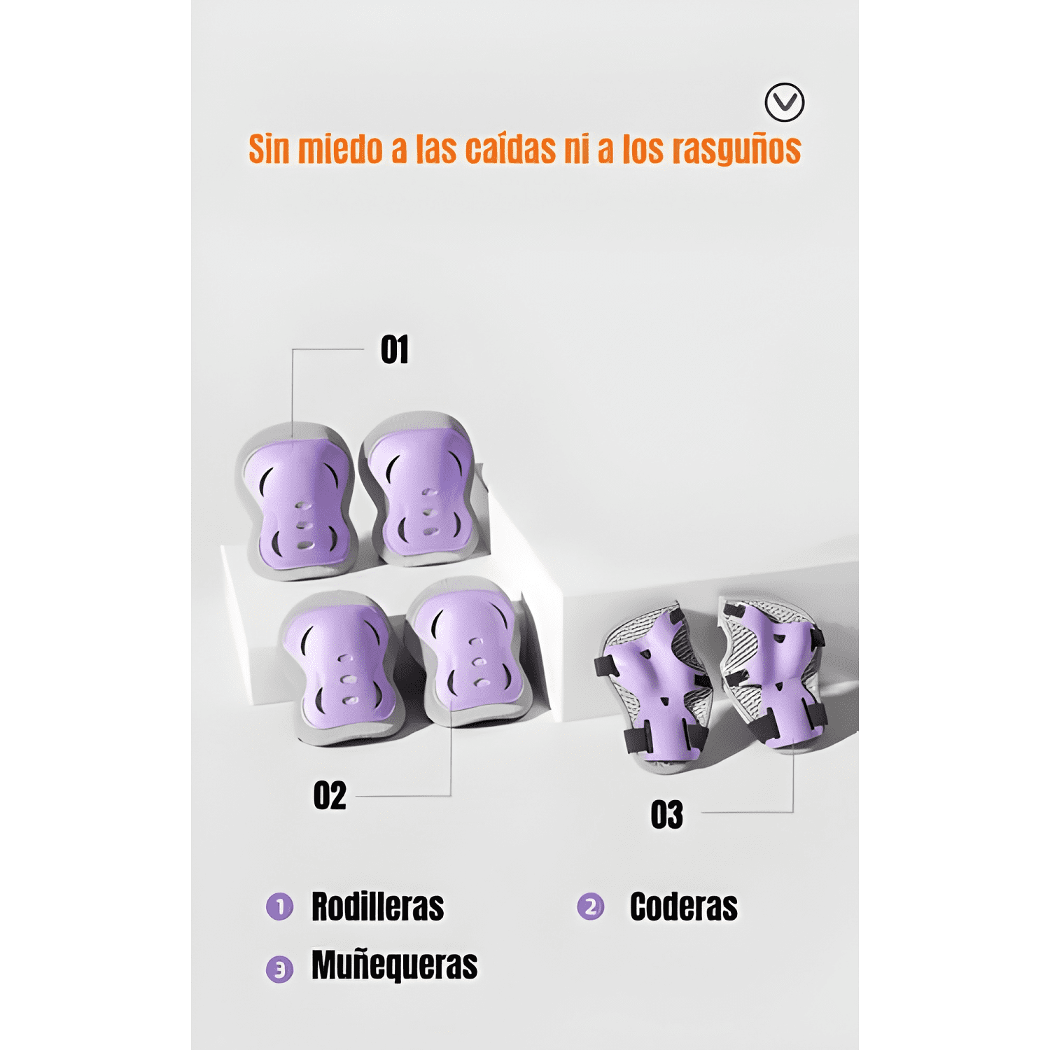 Set protección infantil 6 piezas coderas rodilleras azul-1
