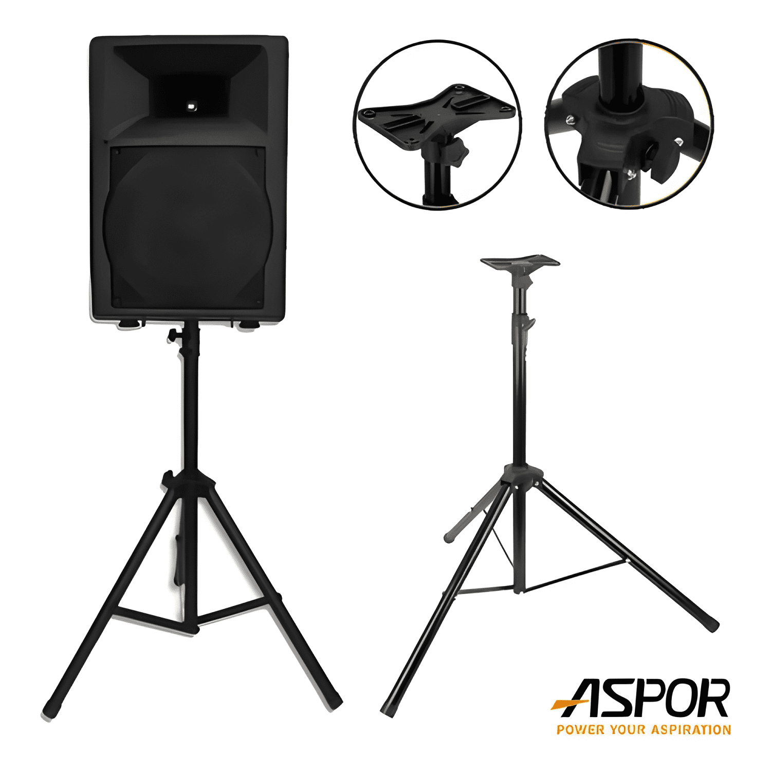 Soporte trípode para parlante 165cm metal 25kg Negro #1-3