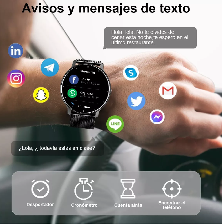 Reloj inteligente hombre mujer smartwatch llamada bluetooth-5