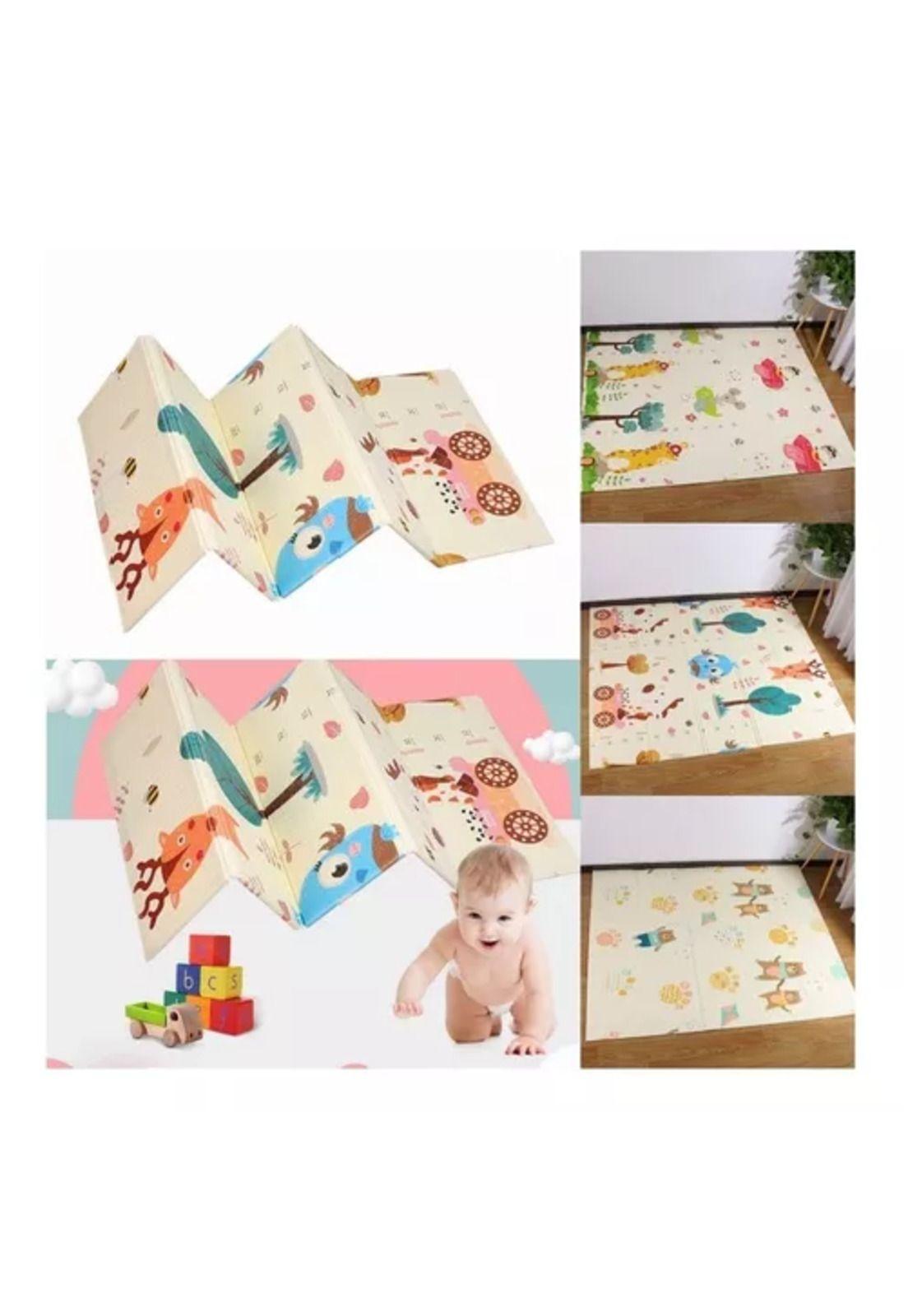 Alfombra antigolpes para niños y bebés, plegable, 200x150 cm-3