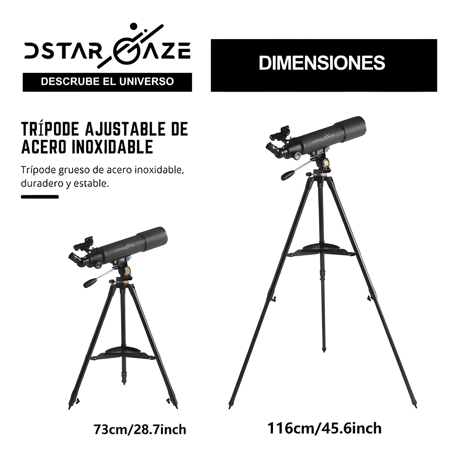 Telescopio Astronómico Profesional 50080m Negro-2