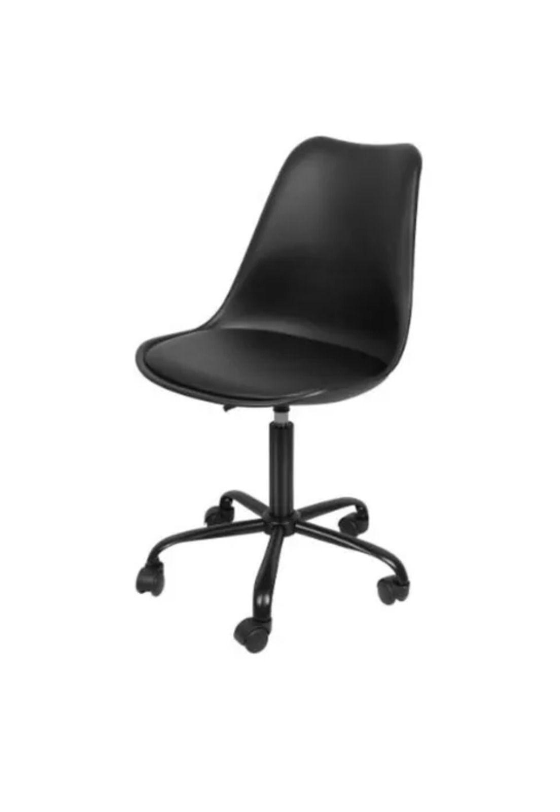 Silla de oficina Big Room Eames con ruedas minimalista color negro-0