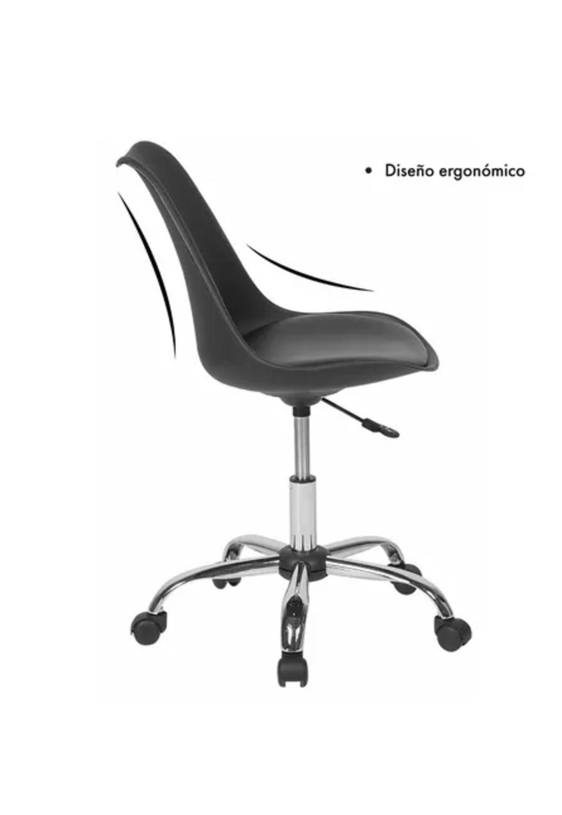 Silla de oficina Big Room Eames con ruedas minimalista color negro-1