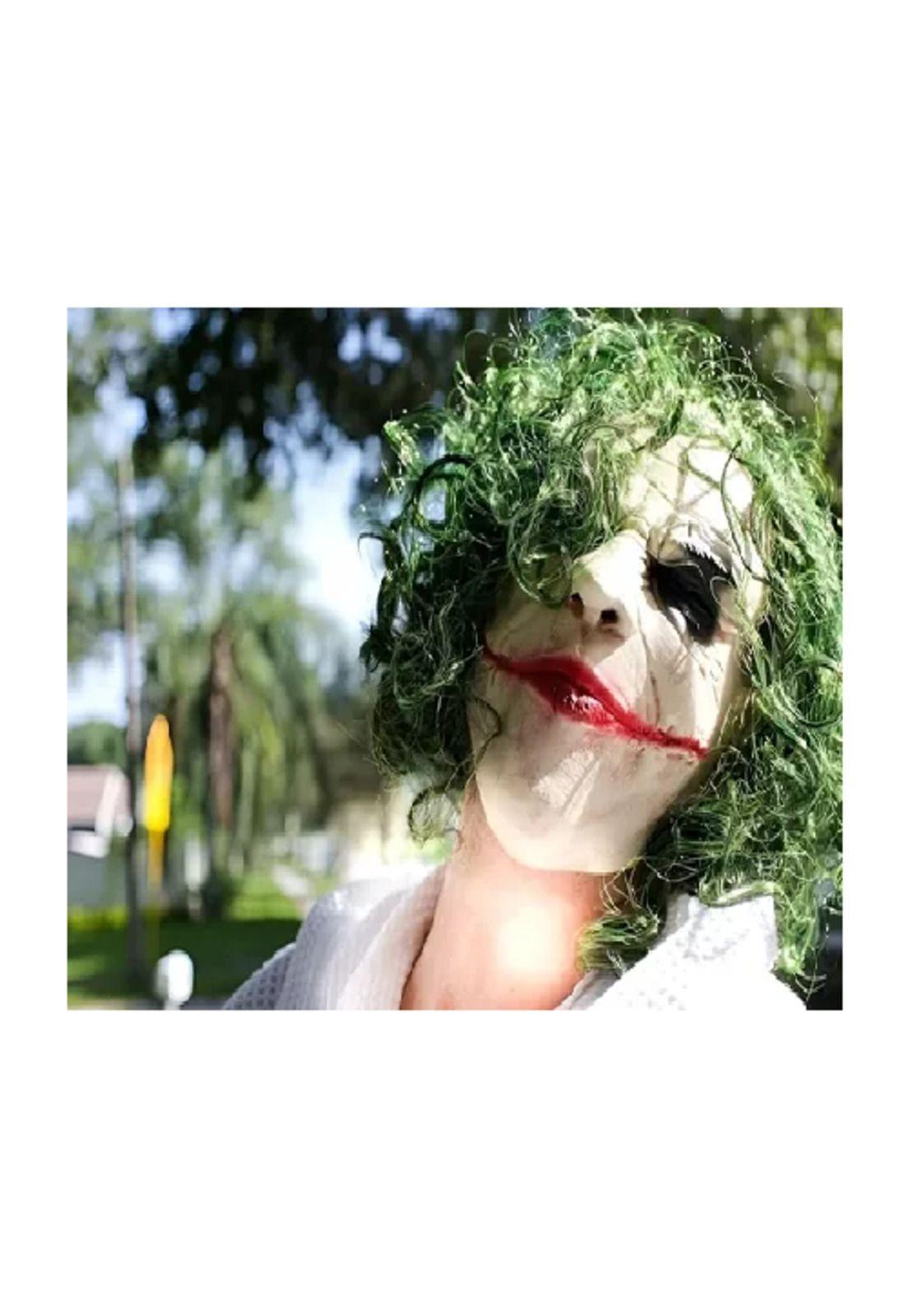 Máscara Guasón de látex, Eoland, disfraz de Halloween, terror Joker-4