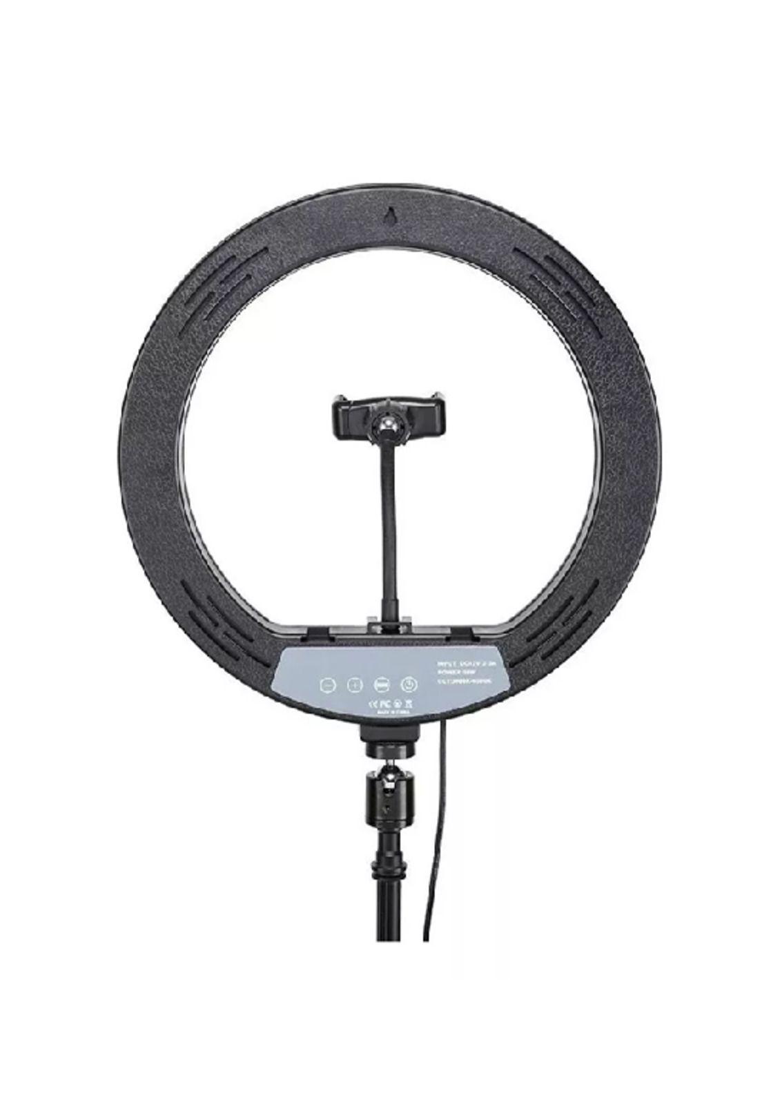 Aro de luz LED 26 cm con trípode 2 metros, estructura negra-3