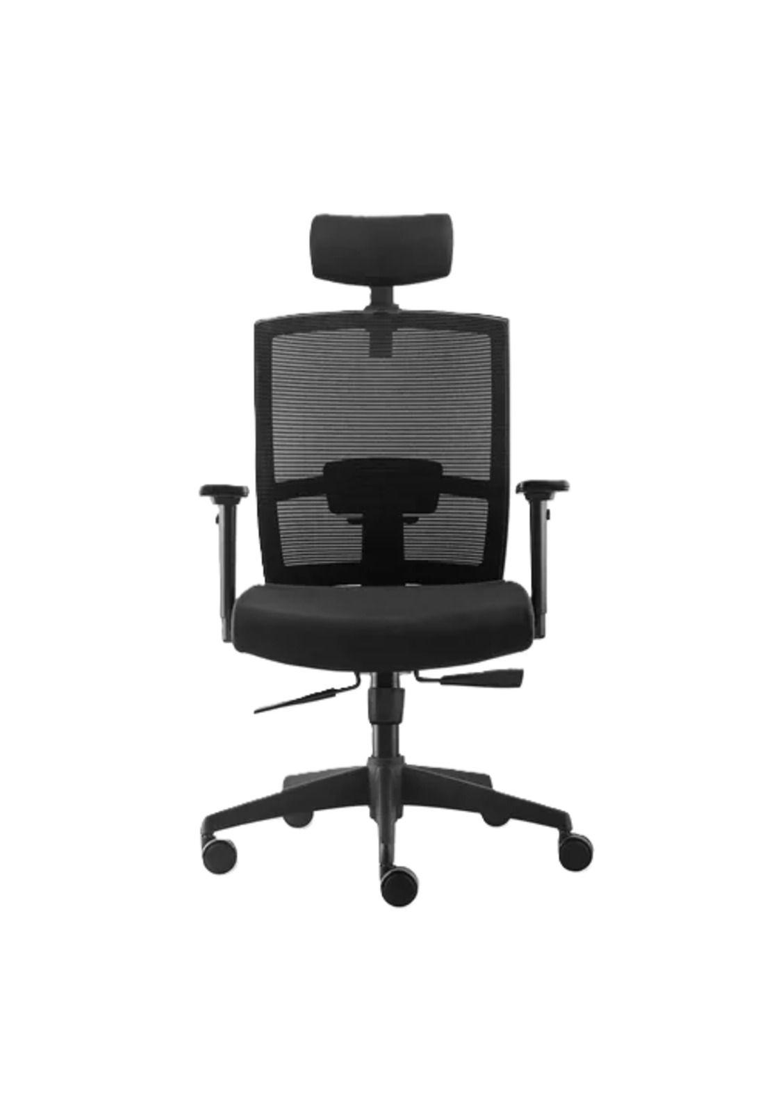 Silla de oficina Taylor Syncro con cabecero color negro-0