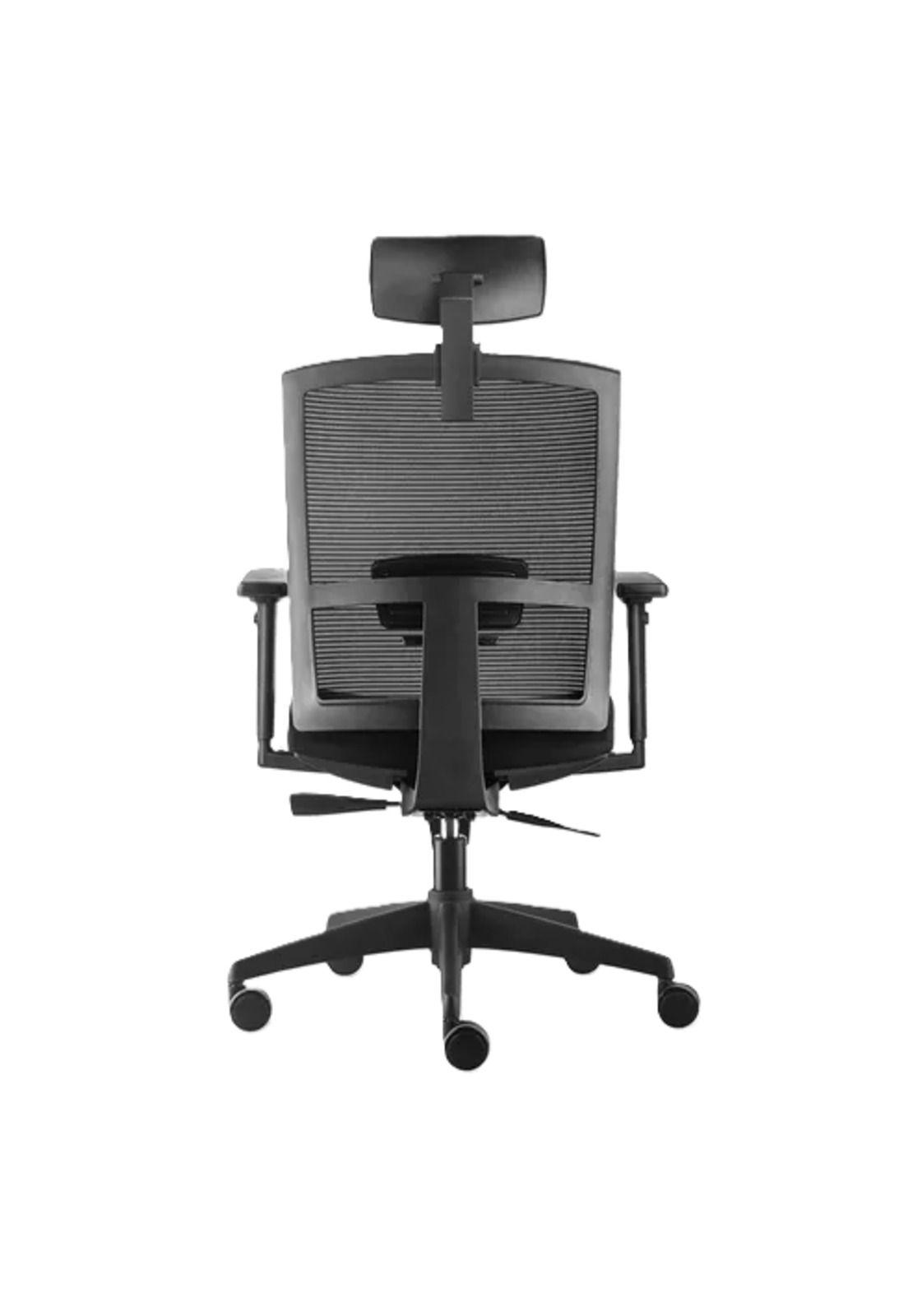 Silla de oficina Taylor Syncro con cabecero color negro-3
