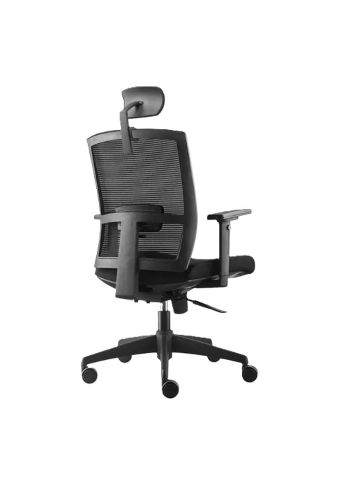Silla de oficina Taylor Syncro con cabecero color negro-4