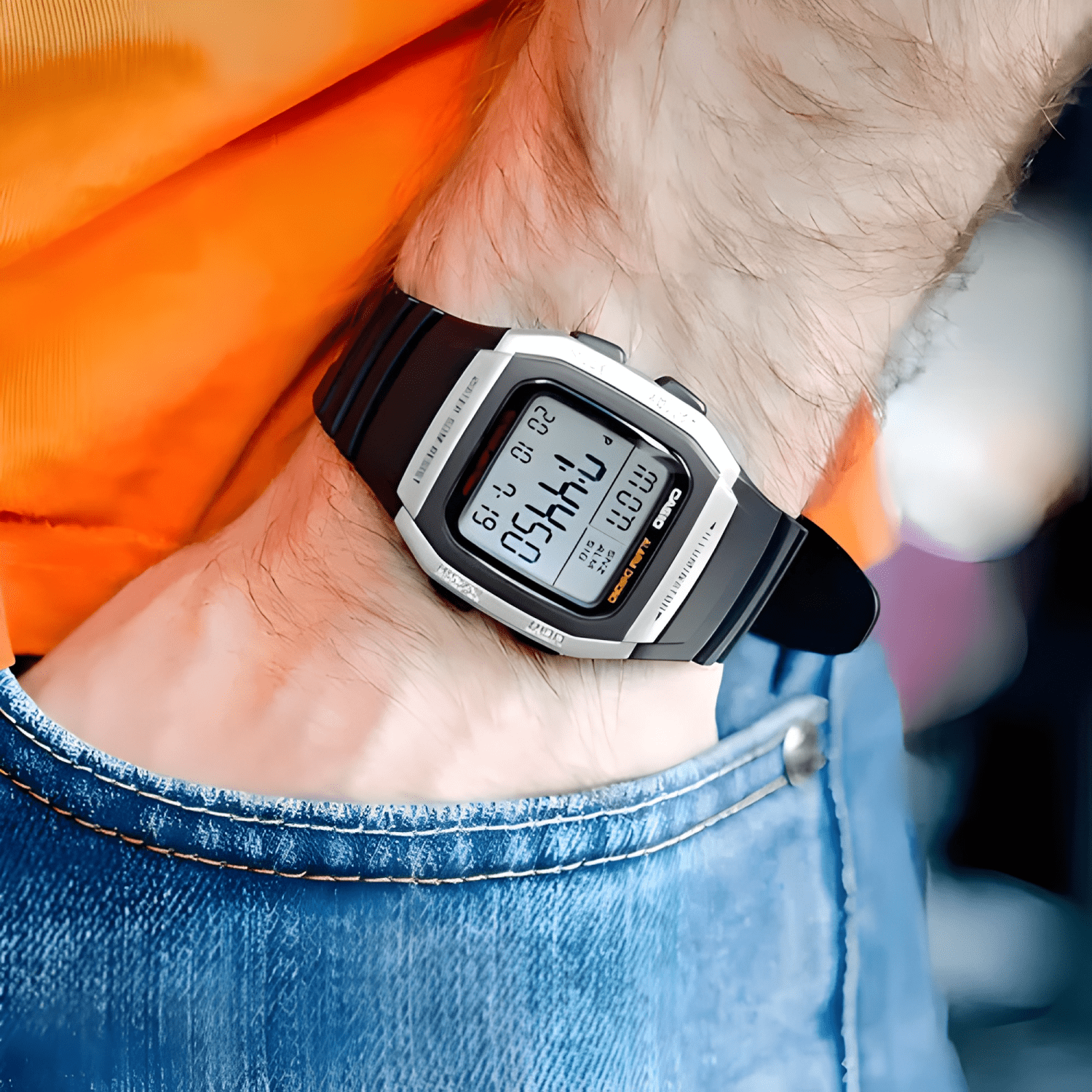 Reloj casio hombre retro w-96h-1a 10 años de bateria grat-4