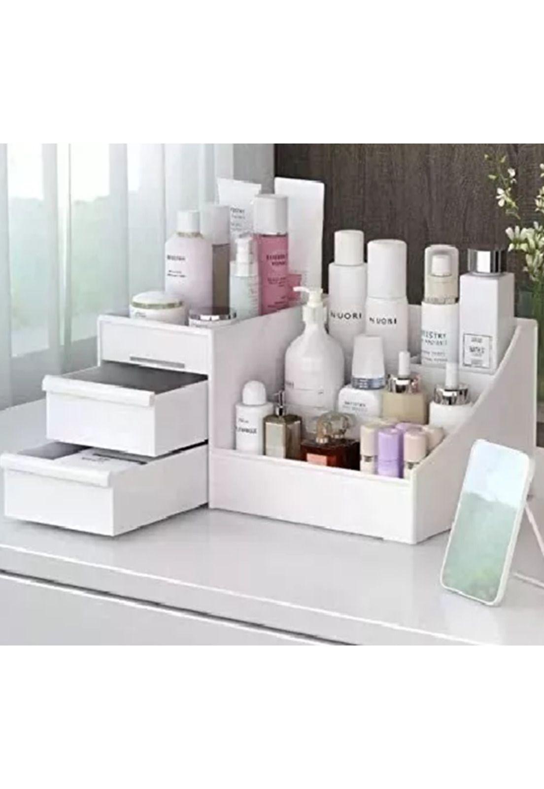 Estante Organizador de Cosméticos Portátil Maquillaje Blanco-3