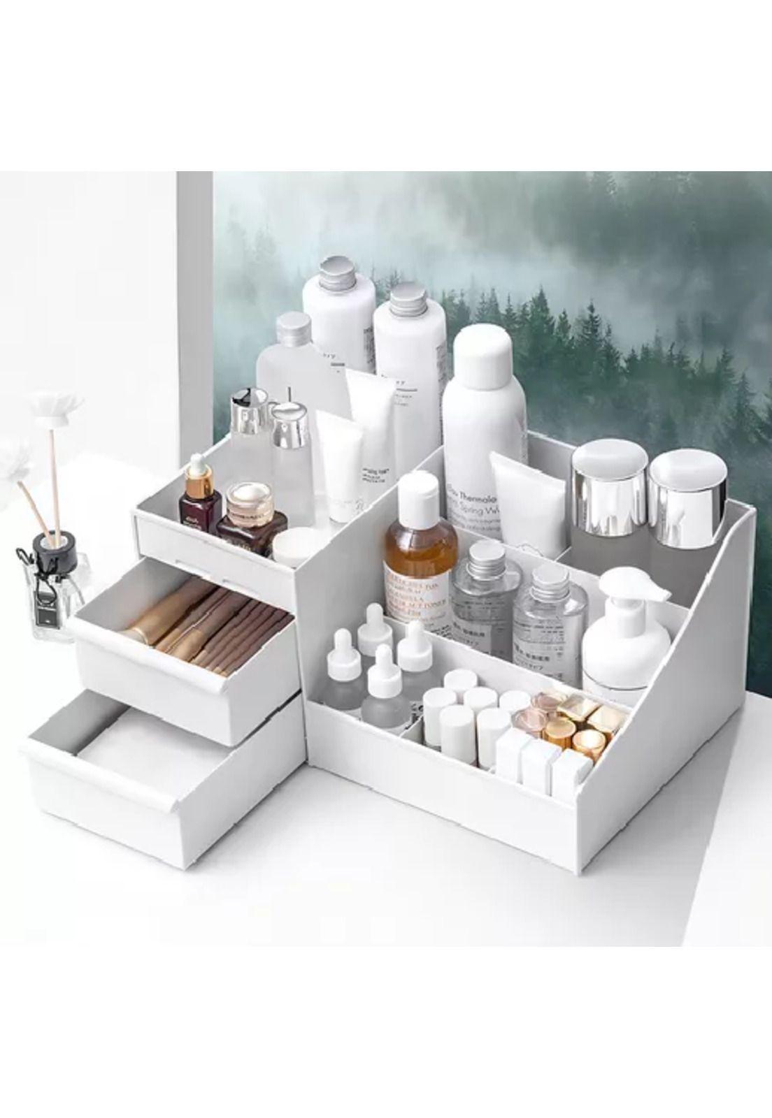 Estante Organizador de Cosméticos Portátil Maquillaje Blanco-4
