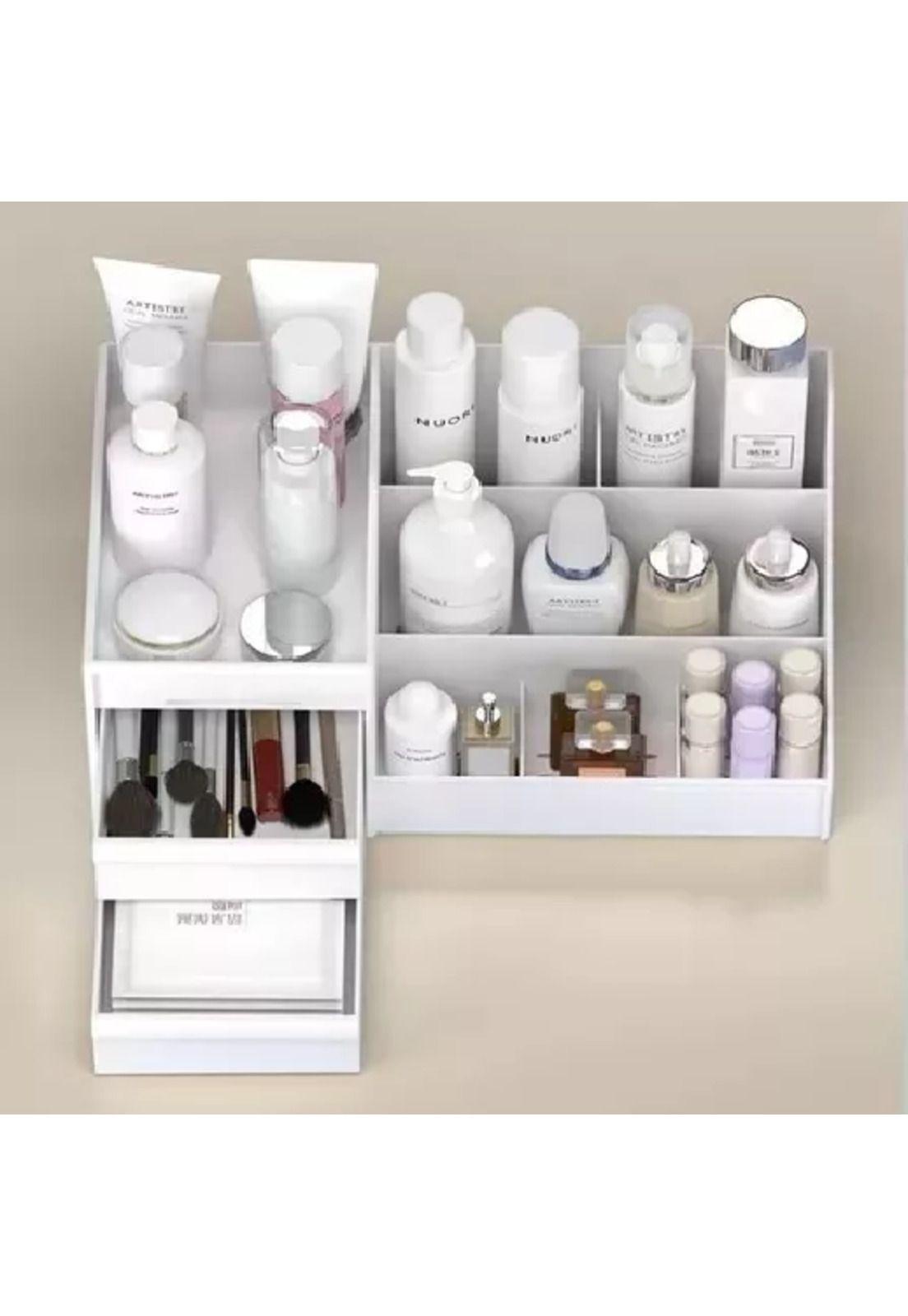 Estante Organizador de Cosméticos Portátil Maquillaje Blanco-5