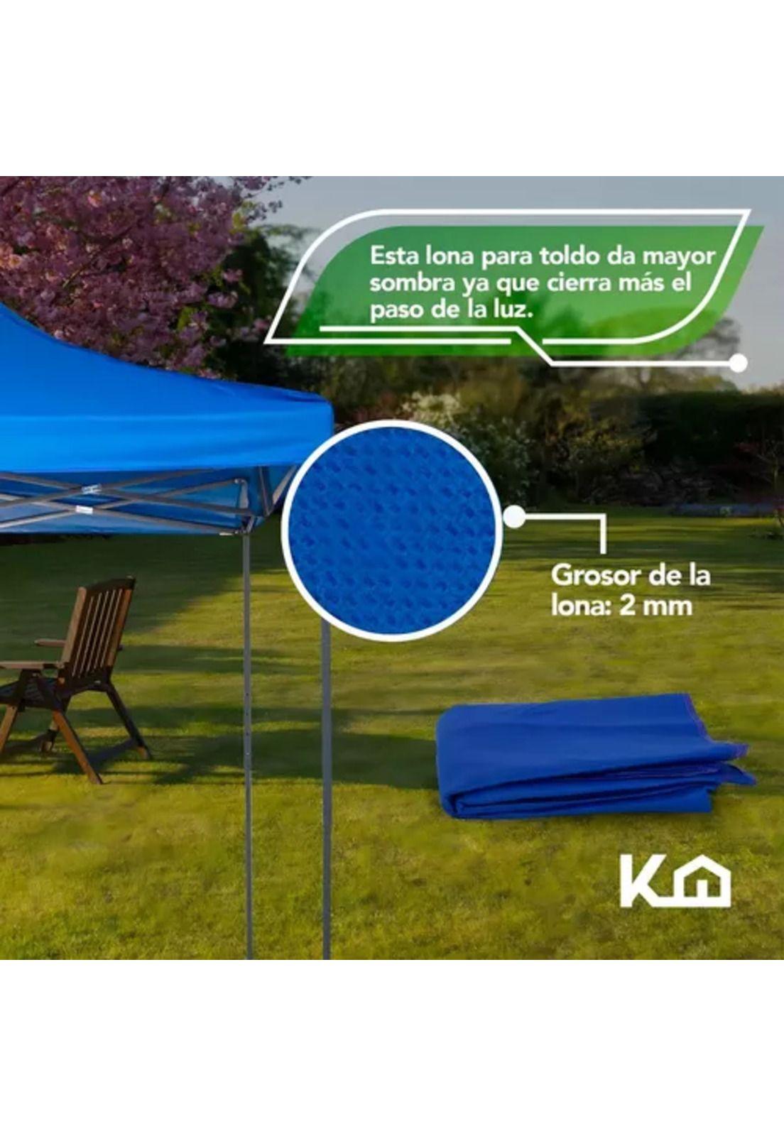Carpa lona de repuesto para toldo, 3x3 m, impermeable, color blanco-4