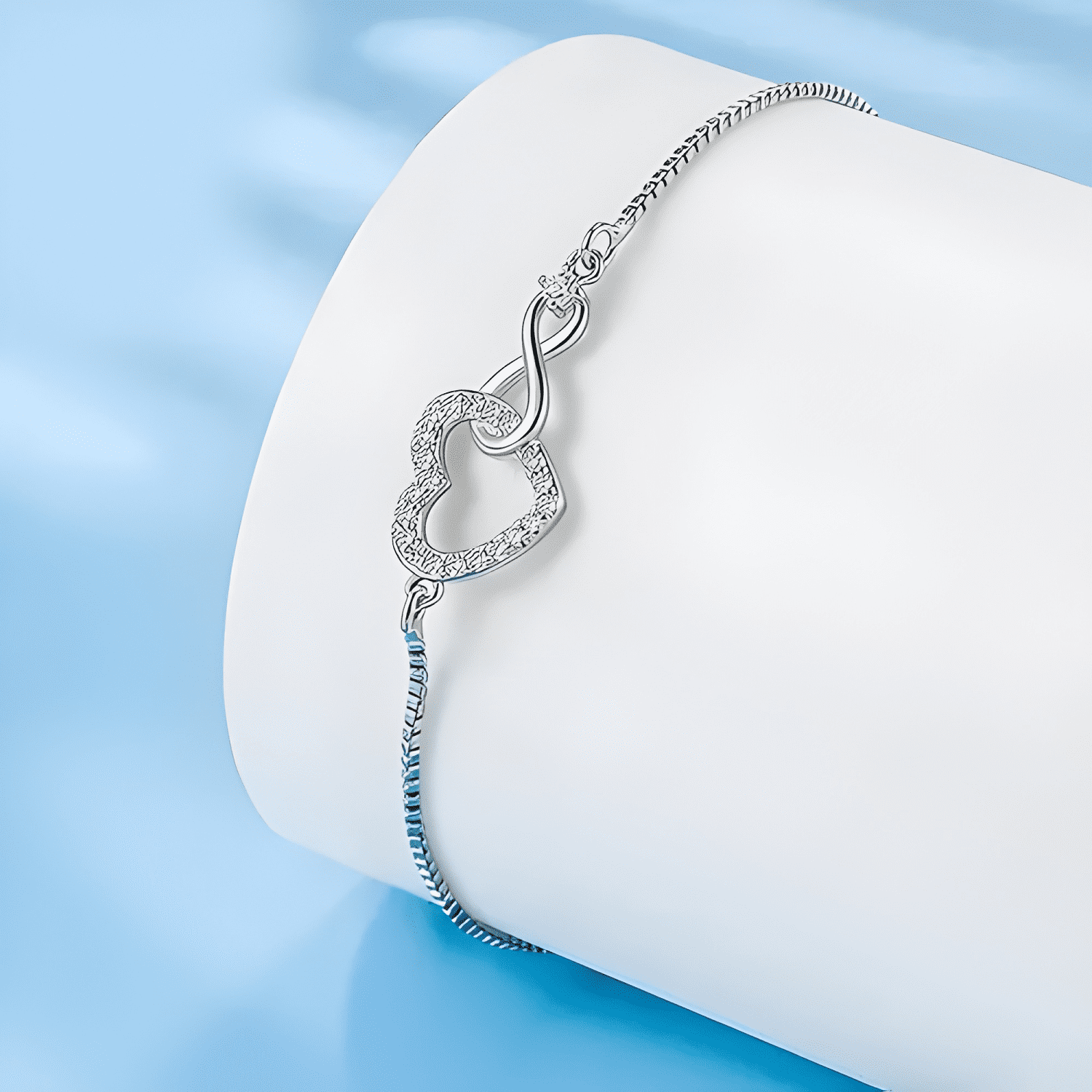 Pulsera plata 925 infinito corazon mujer regalo amor joya-3