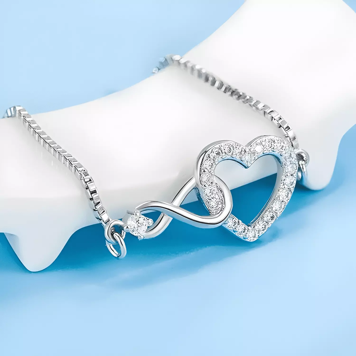 Pulsera plata 925 infinito corazon mujer regalo amor joya-4
